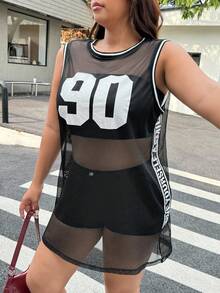 SHEIN EZwear Dreamy Mini Dress With Contrasted Flared Hemline, Waist Tie, Ruffle Cup, Rose Embroidery, Layered Skirt, Adjustable Spaghetti Strap