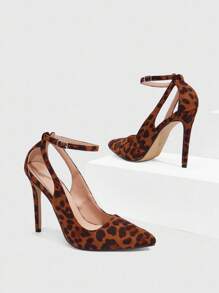 CUCCOO SZL 女士豹纹尖头优雅高跟鞋优雅基础款商务休闲商务时尚万圣节圣诞节迪斯科派对性感夜店坏人秋季 - 棕色 - 查看 4