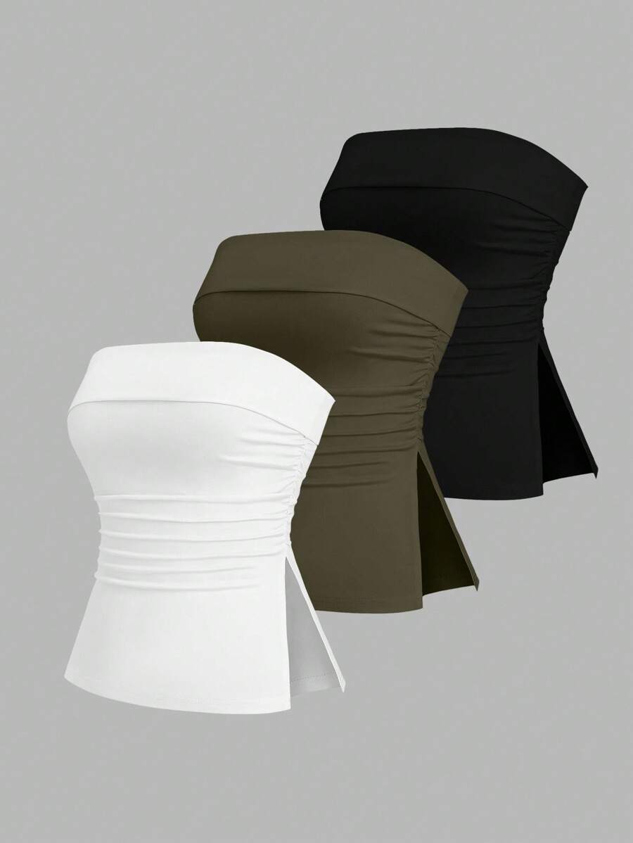 Sweetra 女士休闲百搭抹胸 - 彩色 - 查看 1