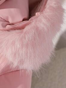 SHEIN Girls' Butterfly Embroidered 3D Pattern Padded Thick Warm Comfortable Fashionable Elegant Chic Formal Dance Party Coat, Autumn/Winter Fall