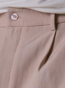 Musero Pinstripe Oversized Tailored Trouser Spring Summer Smart Casual - Apricot - View 6