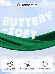 GLOWMODE FeatherFit™運動胸罩和8英寸運動短褲套裝，背帶背心胸罩上設有高腰側口袋踩車短褲，適用於低強度瑜珈日常跑步健身夏季運動 - 綠色 - 查看 5