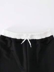 Sparklyn 2 件青少年女孩休闲百搭百搭街头口袋宽松阔腿撞色腰带设计运动裤，秋冬秋季 - 彩色 - 查看 4