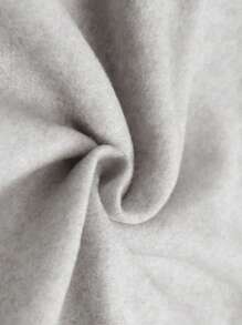 INAWLY 休闲字母印花抓绒圆领卫衣，秋冬季毕业季、返校季、教师节、返校套头衫 - 淺灰色 - 查看 3