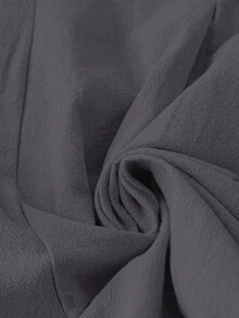 SHEIN LUNE CURVE Quần dài vải cotton đa năng, thường ngày, cỡ lớn dành cho nữ - Màu xám đen - Xem 9