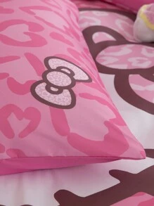 HELLO KITTY AND FRIENDS | SHEIN 小猫卡通和心形蝴蝶结印花卧室床上用品羽绒被套