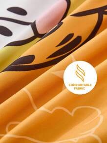 GARFIELD | SHEIN Juego de ropa de cama con estampado de dibujos animados - Amarillo - Ver 10