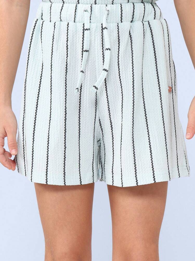 Lightweight Casual Sleeveless Strappy Striped Two Piece Co-Ord Outfit