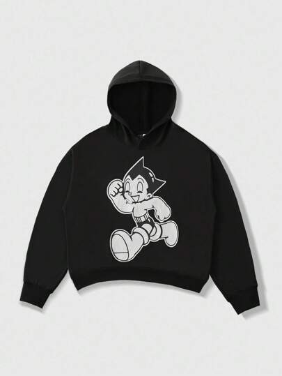 Astro Boy X ROMWE Men's Cartoon Figure Graphic Long Sleeve Hoodie