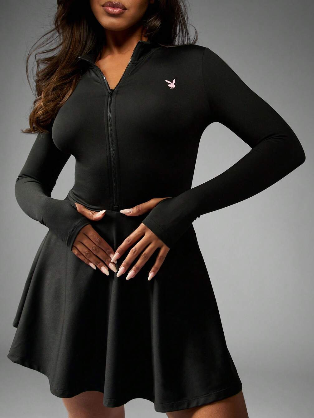 black long sleeve tennis dress Wilson Women's All Court Ls Tennis Dress in Black