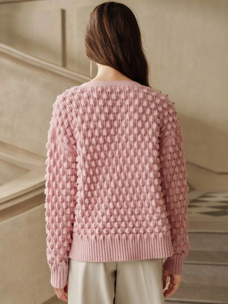 Women's Elegant & Soft Beaded Cardigan, Pink, Autumn/Winter