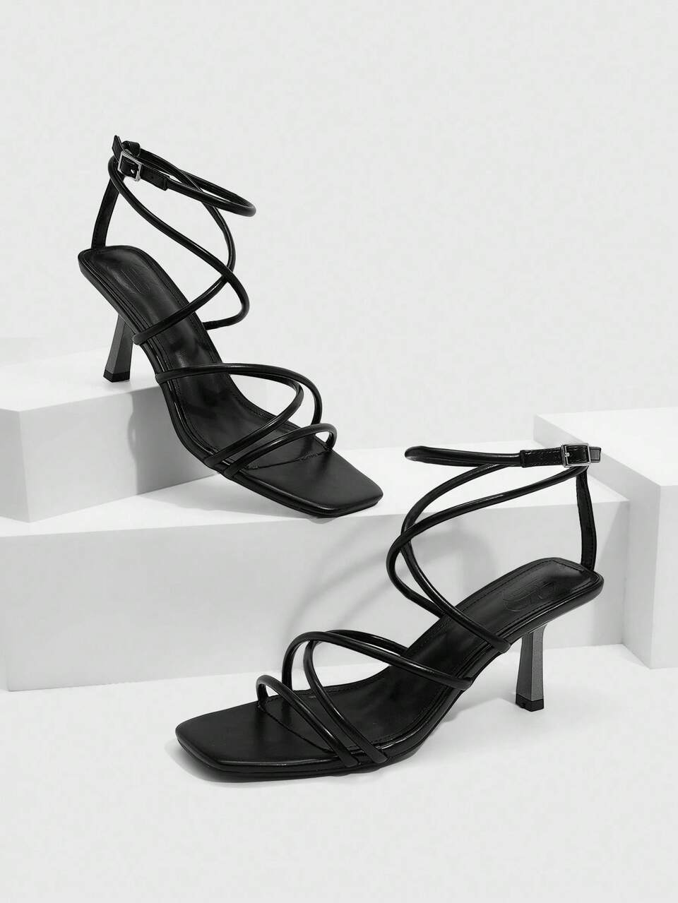 CUCCOO SZL Pre-Woven Women's Fashion Square Toe High Heel Sandals