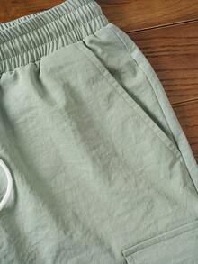 Manfinity VCAY Men's Casual Solid Color Cargo Pants, Suitable For Spring And Summer, Fall - Apricot - View 3