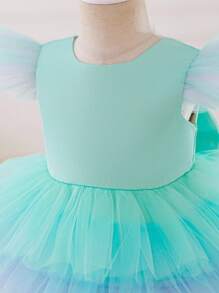 Glamorique Kids 4-Season Baby & Toddler Party Performance Birthday Dress, Cap Sleeve Round Neck Ombre Multi-Layer Tulle Puffy Princess Party Birthday Dress Baby Girl Pastel Rainbow Dress Baby Girl Tulle Dress Colorful Dress For Toddlers Girls Pastel Baby Princess Dress Baby Birthday Dress Fall Winter