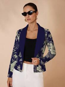 Glamance Pati Paints Áo khoác Blazer họa tiết in thường ngày dành cho nữ, phù hợp cho mùa thu/đông, mùa tựu trường, ngày nhà giáo, áo khoác ngoài nhẹ - Nhiều màu - Xem 5