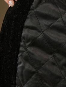 Anewsta 女士优雅天鹅绒串珠刺绣喇叭袖派对圆领夹克，适合秋季、秋季、冬季、外出、正式、派对、别致、新年、女士冬季外套、圣诞节、工作、毕业、婚礼、奢华 - 黑色 - 查看 8