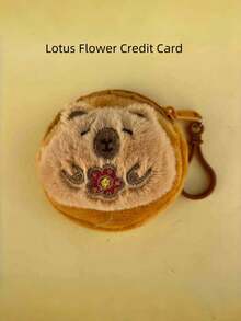 Mini kompakte Größe, weiches Plüschmaterial, sicherer Reißverschluss, Design mit Braunem Capybara-Muster, Münzbörse/Geldbeutel für Erwachsene, Unisex, für den täglichen Gebrauch, Reise-Accessoire, Geschenkidee, Geburtstag, Weihnachten, süßes Tiermotiv, Kawaii-Stil, Modeaccessoire