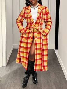 BamGleam Áo khoác len kẻ caro thời trang thu đông cho nữ - Nhiều màu - Xem 7