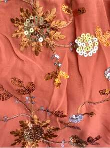 Glamine 夏季女士性感露背挂脖连衣裙 - 橘色 - 查看 7