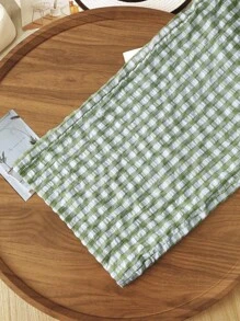 Rusticease 女士松紧腰格子阔腿宽松休闲裤 - 彩色 - 查看 3