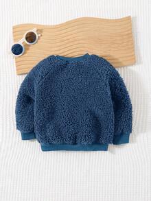 Cozy Pixies Felpa girocollo a maniche lunghe con decorazione a orecchie di cucciolo per bambini maschi