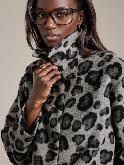 Ontre 2025 New Women's Jacket, Autumn/Winter Apparel, All Season Wear, Winter, Back To School For Women, Halloween & Christmas, Women's Teacher Attire, Outerwear, Night Out, Wedding Guest, Elegant Wedding Guest, Church Attire For Women, Business Casual, Women's Business Casual, Versatile Basics, Leopard Print Long Sleeve Jacket, Fashionable Commuter Women's Jacket