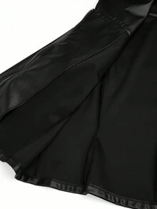 Sunspun Giacca con chiusura lampo, manica lunga, colletto in PU, chiusura obliqua, taglie comode