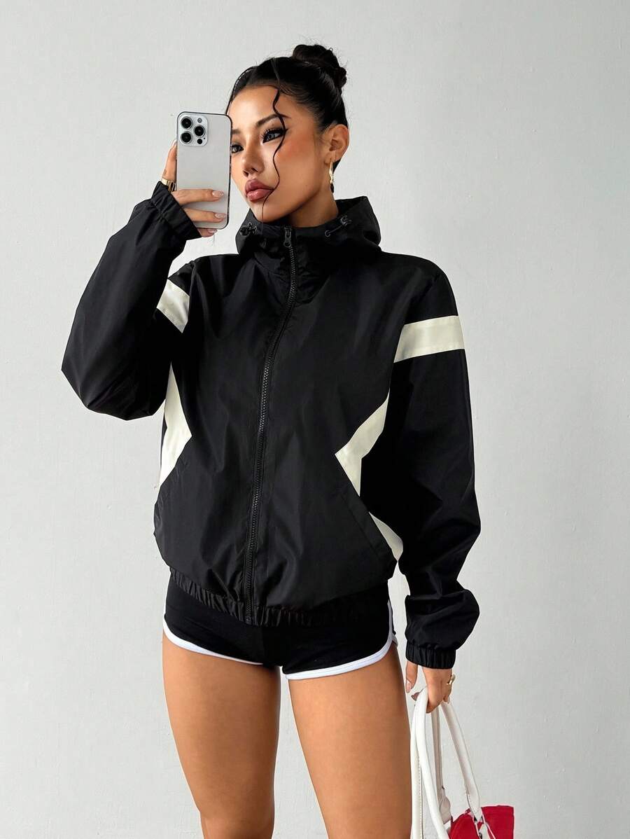 Exploreva Women Sports Jackets Winter Coats Winter Thermal Thick Warm Jackets, Winter Jacket Women's Casual & Outdoor Jacket Outdoor Hiking Jacket Women's Casual Jacket, Thermal Coats, Fall Winter Jacket, Thick Jacket KEEP WARM, Winter Coats Women Athleisure Jacket Black And Grey Jacket,Back To School