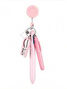 1 件马卡龙护士笔套装，配有可伸缩卷轴、易伸缩扣和徽章夹 - 包括 5 支彩色笔、笔芯和笔盒 - 由塑料材料制成，适用于教师、医生、护士、办公室、学校或促销用途学校用品、返校 - 均碼 - 查看 13