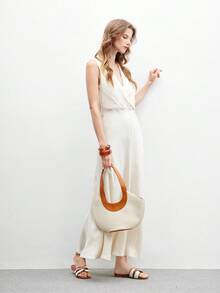 CUCCOO BIZCHIC Women's Fashion Brown Simple Buckle Color Block Flat Sandals Spring Shoes Summer Shoes - Brown - View 10