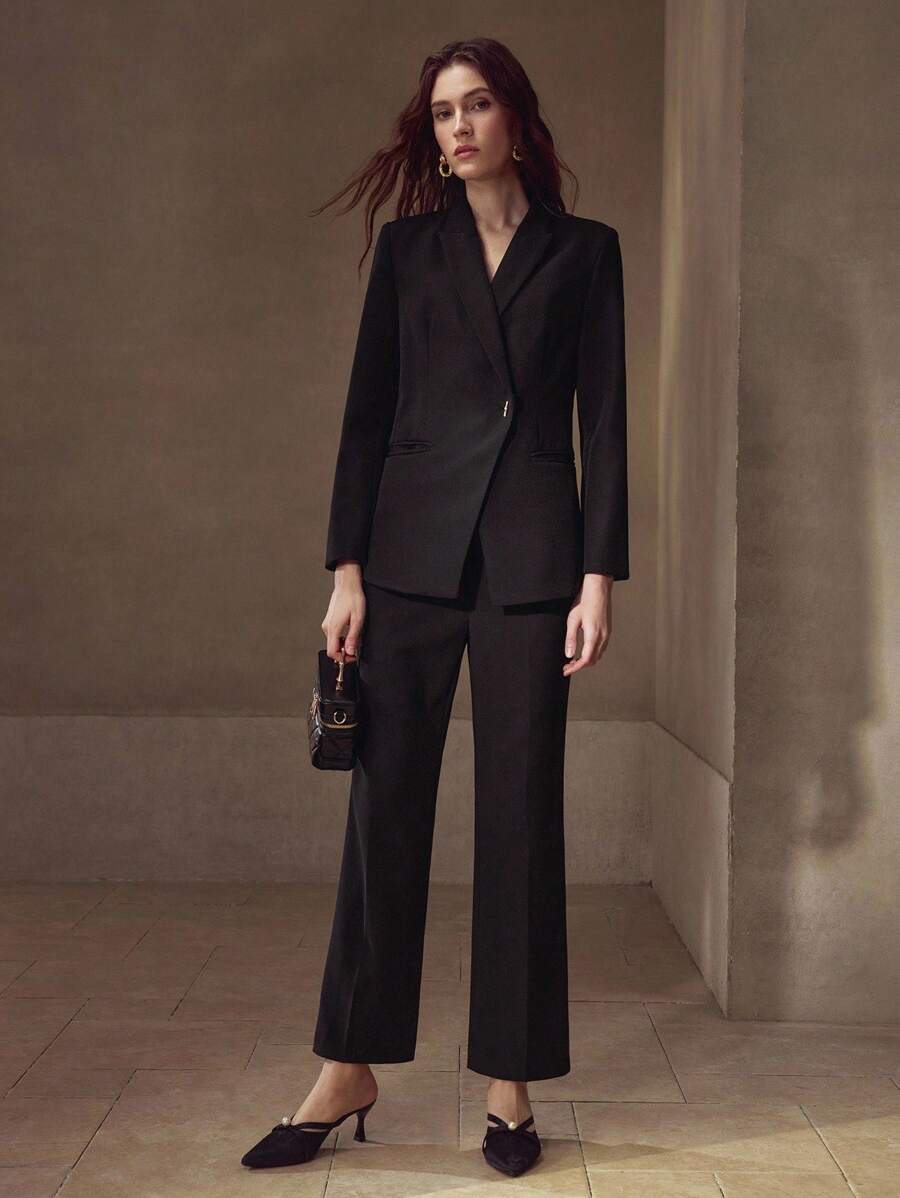 MOTF Classy STRUCTURED SINGLE BUTTON BLAZER - Black - View 1