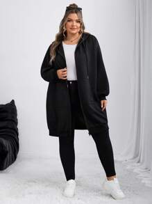 SHEIN CURVE+ Plus Size Skeleton Print Knit Elastic A-Line Dress, HalloweenGoth/Gothic Women Clothes/Halloween Plus Size /Halloween Costume,Fall Clothes For Women Winter Autumn/Autumn /Winter