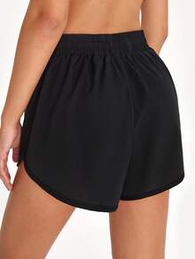 GLOWMODE 3.5" Drawstring Waist Tulip Shorts Cycling Running Gym Workout Drawstring Shorts - Black - View 4