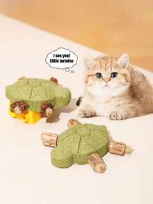 PETSIN 1 Piece Creative Cat Fishbone Toy, Tortoise Cat Toy, Wood Geranium Tooth Stick, Simulation Fish, Tooth Stick, Cat Self-Made Catn Toy, Gall Fruit Pet Toy - Multicolor - View 6