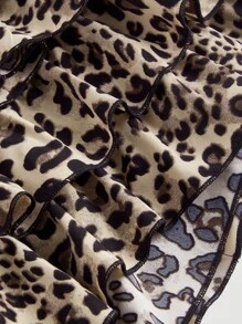 SHEIN MOD 女士 Y2K 蝴蝶装饰多层豹纹蛋糕短裤 - 彩色 - 查看 5