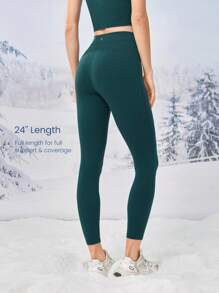 GLOWMODE 24 英寸 FeatherFit™ Merry & Bright 双色交叉紧身裤圣诞节假期冬季低冲击瑜伽日常 - 霧石 - 查看 2