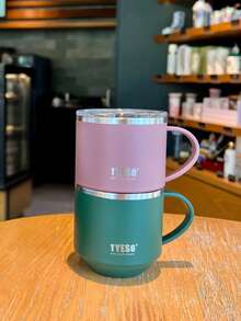 Joivida 1PC 330ml 304 Stainless Steel Coffee Mug With Lid Handle Creative Minimalist Design Reusable Durable Office Travel Cup For Daily Use Hot Beverage Gift Idea Home Kitchen Accessory - Multicolor - View 6