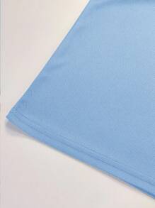 Manfinity Dauomo Men's Solid Color V-Neck Short Sleeve Casual T-Shirt, Summer - Baby Blue - View 4