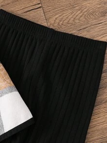 Emery Rose Kids Emery Rose Kids 3pcs/Set Young Girls Urban Fashion Plaid Jacket, Long Sleeve T-Shirt, Pants Set, Suitable For Casual Outings, Parties, Vacations And Other Occasions, Autumn/Winter Toddler Girl Birthday Girl Mommy And Me Matching Halloween Back To School Pink Autumn Fall Sister, Halloween Girls Checkered Outfit Girl Fall Winter Clothes Girls Fall Outfit Sets Girls Plaid Set Two Piece Kids Set Plaid Kids Winter Dresses - Khaki - View 14