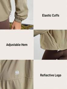 In My Nature 女士春夏休闲防水连帽轻便夹克，带抽绳，适合户外活动徒步旅行女装 - 棕色 - 查看 3