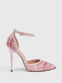 CUCCOO SZL 女士时尚粉色拼色尖头高跟鞋 - 粉色 - 查看 9