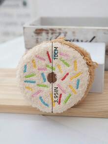 1 件装 4 英寸 PU 皮革饼干造型零钱包，可爱饼干设计，拉链口袋，适合女性女孩作为圣诞派对礼物或时尚配饰 - 彩色 - 查看 7