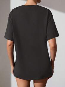 SHEIN X Care Bears Cartoon Pattern Cute Loose Short Sleeve T-Shirt For Women, Summer