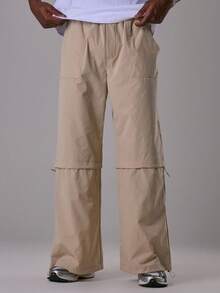 Musero Extreme Baggy Oversized Layered Bungee Cord Trousers Pants Fall/SPRING SUMMER - Khaki - View 2