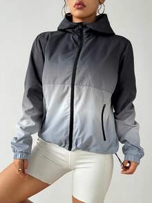 SHEIN Sports Women Sports Jackets Winter Coats Winter Thermal Thick Warm Jackets, Winter Jacket Women's Casual & Outdoor Jacket Outdoor Hiking Jacket Women's Casual Jacket, Thermal Coats, Fall Winter Jacket, Thick Jacket KEEP WARM, Winter Coats Women Athleisure Jacket Black And Grey Jacket,Back To School - Black and White - View 4
