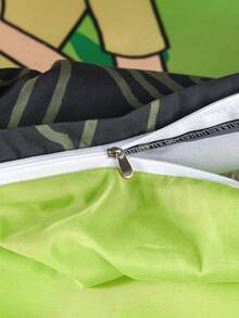 Rick and Morty X SHEIN 卡通和字母印花床上用品套件(包括被套和枕套) - 彩色 - 查看 5