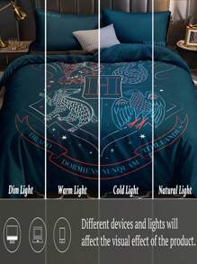 HARRY POTTER X SHEIN 霍格沃茨四学院徽章床上用品套装、礼物