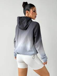 SHEIN Sports Women Sports Jackets Winter Coats Winter Thermal Thick Warm Jackets, Winter Jacket Women's Casual & Outdoor Jacket Outdoor Hiking Jacket Women's Casual Jacket, Thermal Coats, Fall Winter Jacket, Thick Jacket KEEP WARM, Winter Coats Women Athleisure Jacket Black And Grey Jacket,Back To School - Black and White - View 5