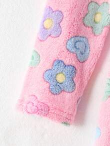 SHEIN 少女花卉印花长袖连帽睡袍家居服 - 淺粉色 - 查看 6