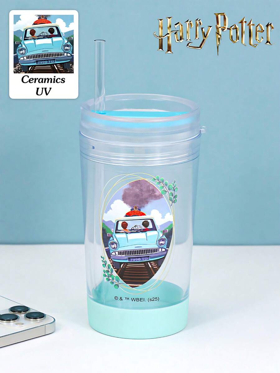 HARRY POTTER X SHEIN 1PC Straw Cup, Reusable Drinking Iced Coffee Cup, Wagon Cup, Adult And Children's Gifts - Multicolor - View 1